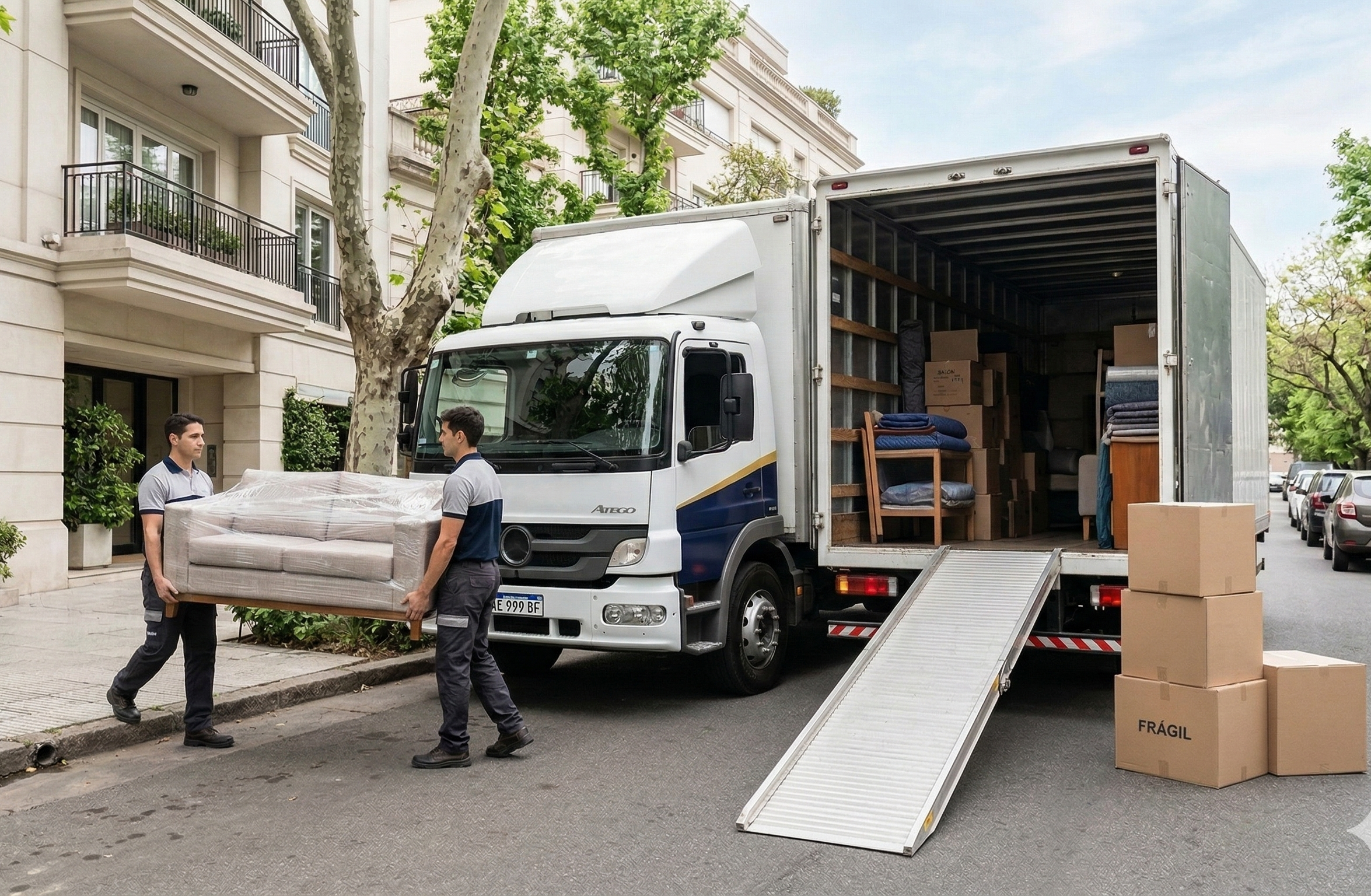 Mudanza local en una zona residencial